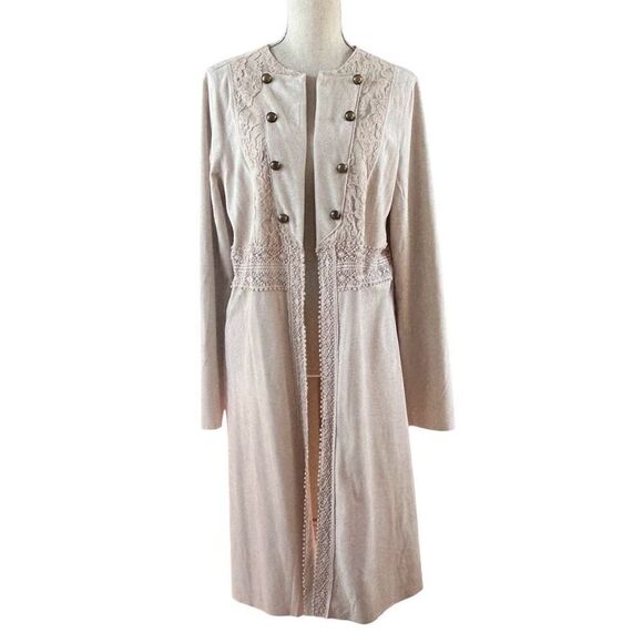 Vocal Faux Suede Lace Long Duster L NWT - Picture 1 of 8